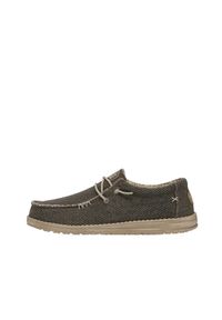 SENZA MARCA - Tenisówki Hey Dude Model Wally Braided Kolor Zielony. Kolor: zielony. Materiał: tkanina