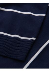Ombre Clothing - Męska koszulka polo w poziome paski z wiskozą – granatowo-biała V1 - Rozmiar: M. Okazja: na co dzień. Typ kołnierza: polo. Kolor: biały. Materiał: wiskoza. Wzór: paski. Styl: casual #9