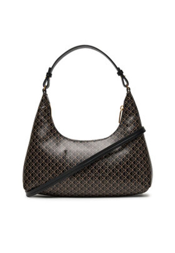 Calvin Klein Torebka Emblem Aop Conv Shoulder Bag LV04F3298G Czarny. Kolor: czarny. Materiał: skórzane