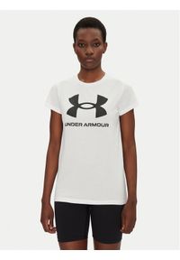 Under Armour T-Shirt Rival Logo SS 1356305 Biały Regular Fit. Kolor: biały. Materiał: syntetyk