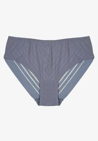 Renee - Niebieskie Majtki Typu Figi Ozdobione Paskami Ranmis. Kolor: niebieski. Materiał: koronka, jeans. Wzór: aplikacja