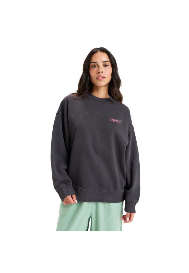 Roxy - Bluza z okrągłym dekoltem dla Kobiety LINEUP Czarny. Kolor: czarny. Materiał: materiał, poliester, bawełna