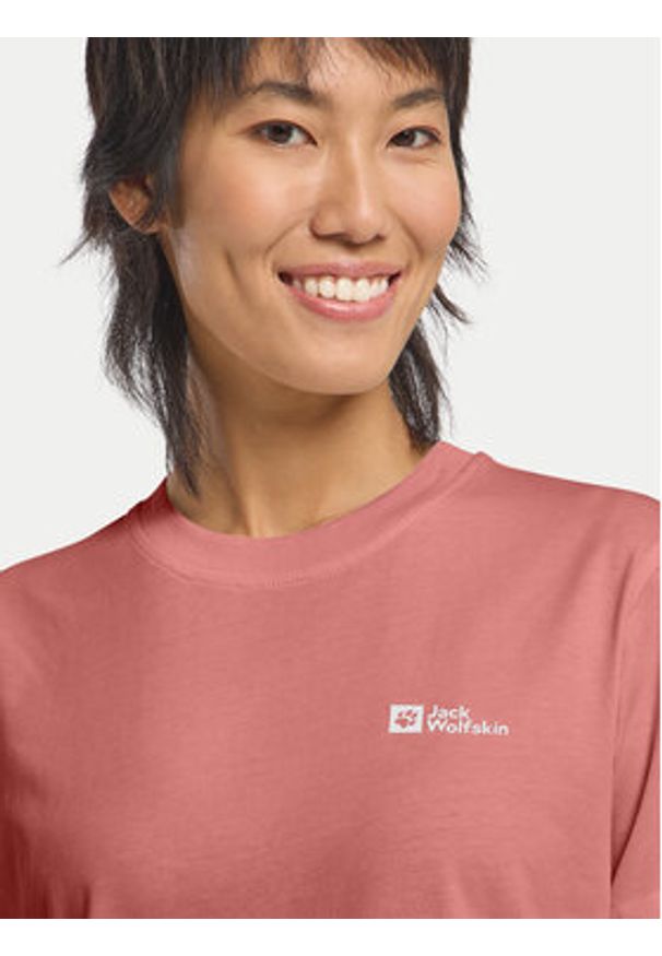 Jack Wolfskin T-Shirt Essential 1808352 Różowy Regular Fit. Kolor: różowy. Materiał: bawełna