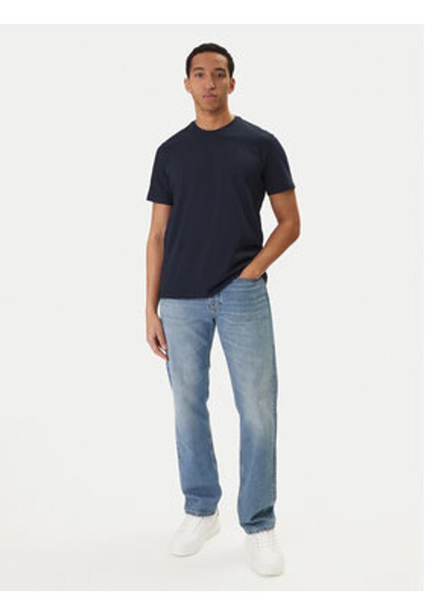 Calvin Klein Jeans T-Shirt Classic Monogram LV04RD254G Granatowy Regular Fit. Kolor: niebieski. Materiał: bawełna