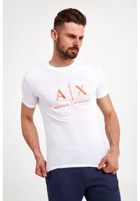 Armani Exchange - T-shirt ARMANI EXCHANGE. Materiał: bawełna. Długość rękawa: krótki rękaw. Długość: krótkie