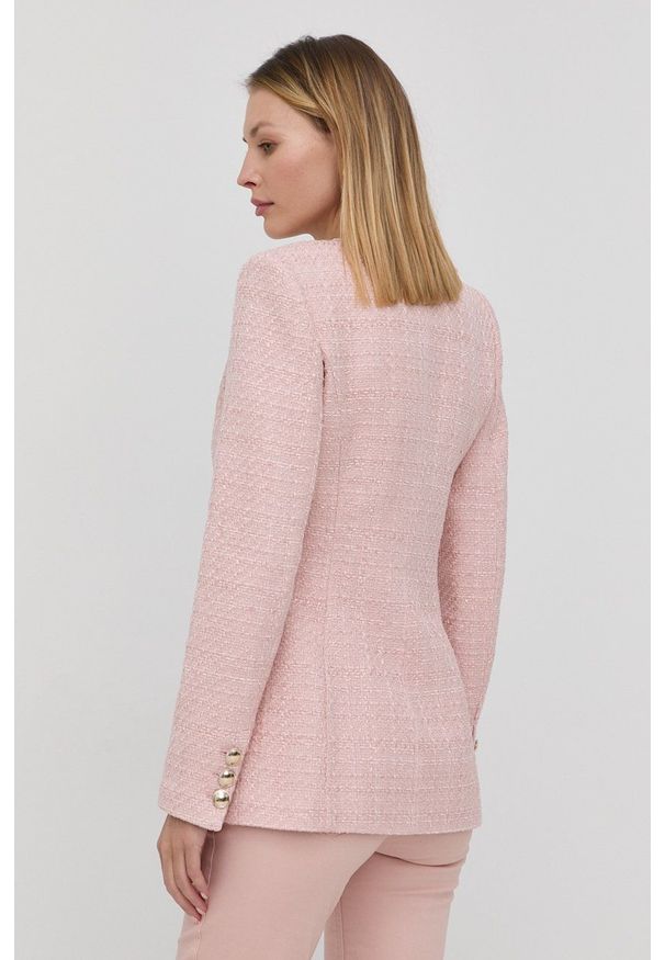 Marciano Guess marynarka kolor różowy dwurzędowa wzorzysta. Okazja: na co dzień. Kolor: różowy. Styl: casual