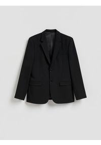 Reserved - Marynarka regular z dodatkiem wiskozy - czarny. Kolor: czarny. Materiał: wiskoza #1