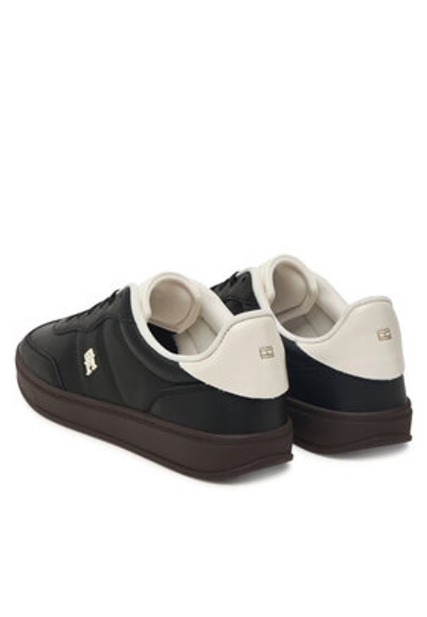 TOMMY HILFIGER - Tommy Hilfiger Sneakersy Heritage Shiny FW0FW08823 Czarny. Kolor: czarny. Materiał: skóra