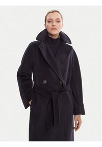 Weekend Max Mara Płaszcz wełniany Resina 2525016031 Granatowy Regular Fit. Kolor: niebieski. Materiał: wełna