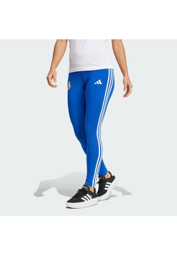 Adidas - Legginsy Real Madrid. Kolor: zielony, niebieski, wielokolorowy. Sport: piłka nożna