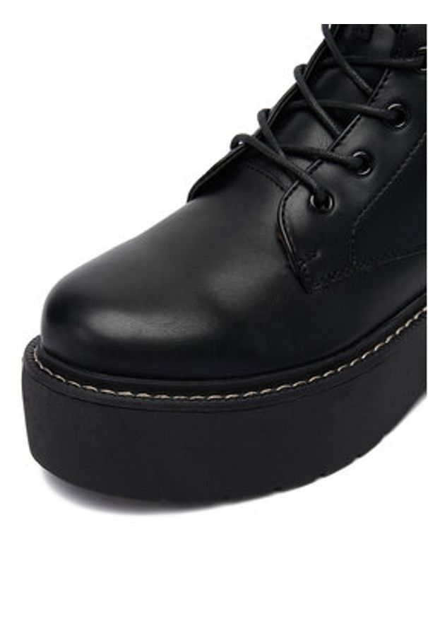 DeeZee Trzewiki 12663-1 -BLACK PU Czarny. Kolor: czarny. Materiał: materiał, syntetyk