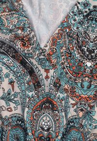 Born2be - Zielona Sukienka z Gumką w Pasie i Wzorem Paisley Faendra. Kolor: zielony. Materiał: materiał. Długość rękawa: długi rękaw. Wzór: paisley. Typ sukienki: kopertowe #8