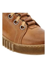 Brązowe Trzewiki Armodo Ocieplane Buty Damskie. Okazja: na co dzień. Kolor: brązowy. Materiał: skóra, futro, syntetyk. Sezon: zima. Obcas: na koturnie. Styl: casual, klasyczny #8