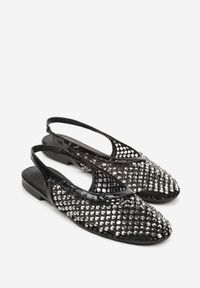 Born2be - Czarne Lakierowane Sandały Ozdobione Cyrkoniami Caiwenys. Okazja: na co dzień. Kolor: czarny. Materiał: lakier. Wzór: aplikacja. Sezon: lato. Styl: casual #9