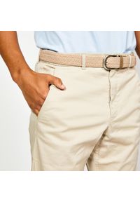 INESIS - Spodnie do golfa chino męskie Inesis MW500 bawełna. Kolor: beżowy. Materiał: elastan, bawełna, poliester, materiał. Sport: golf