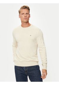 TOMMY HILFIGER - Tommy Hilfiger Sweter MW0MW28046 Brązowy Regular Fit. Kolor: brązowy. Materiał: bawełna