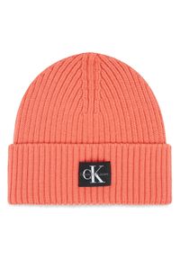Calvin Klein Jeans Czapka Monogram K60K611030 Koralowy. Kolor: pomarańczowy. Materiał: wełna, materiał #1