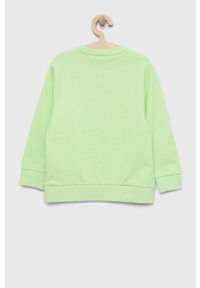 EA7 Emporio Armani bluza bawełniana dziecięca kolor zielony z nadrukiem. Kolor: zielony. Materiał: bawełna. Wzór: nadruk #2