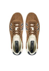 Pepe Jeans Sneakersy Ball Mix M PMS000009 Brązowy. Kolor: brązowy. Materiał: zamsz, skóra #6