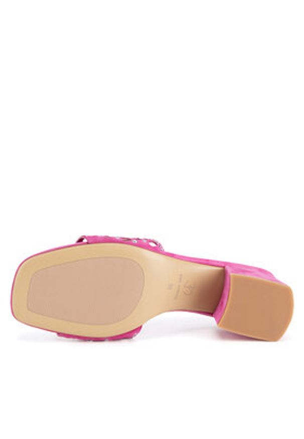 Eva Minge Klapki VERA-1559-2-1 Różowy. Kolor: różowy. Materiał: skóra