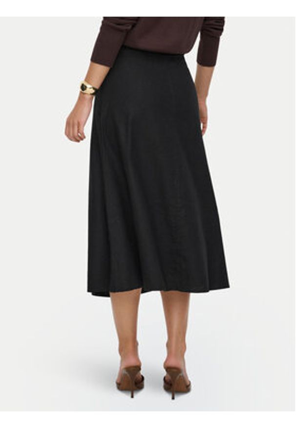 only - ONLY Spódnica midi Goa 15363690 Czarny Regular Fit. Kolor: czarny. Materiał: len, wiskoza