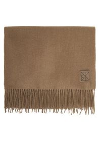 Calvin Klein Szalik Emblem LV04D8060G Beżowy. Kolor: beżowy. Materiał: wełna #3