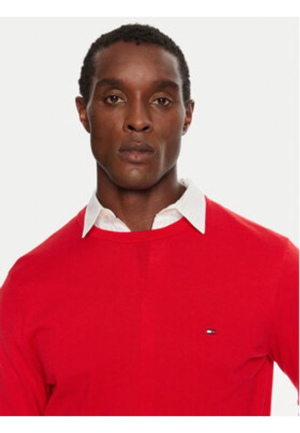 TOMMY HILFIGER - Tommy Hilfiger Sweter MW0MW14748 Czerwony Regular Fit. Kolor: czerwony. Materiał: bawełna
