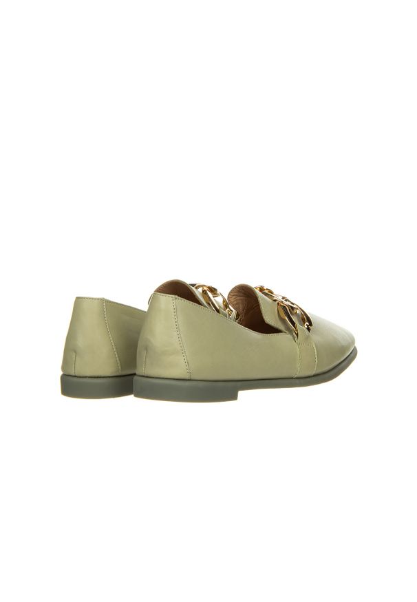 Półbuty Bayla-161 158 23899 Scorpion 161493, Zielony, Skóra naturalna. Kolor: zielony. Materiał: skóra. Wzór: aplikacja. Sezon: lato. Obcas: na obcasie. Wysokość obcasa: średni