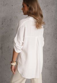 Renee - Biała Nietoperzowa Koszula z Wiskozy z Podpinanymi Rękawami i Haftem Adreaneh. Okazja: na co dzień. Kolor: biały. Materiał: wiskoza. Wzór: haft. Sezon: lato. Styl: boho, casual #6