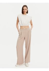 only - ONLY Spodnie materiałowe Leila 15338347 Beżowy Wide Leg. Kolor: beżowy. Materiał: syntetyk #5