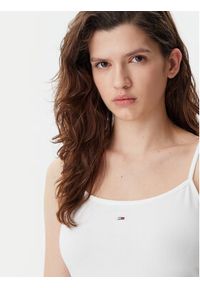 Tommy Jeans Top Essential DW0DW20675 Écru Slim Fit. Materiał: bawełna #5