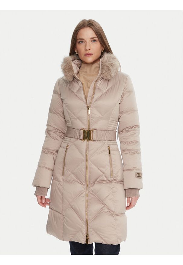 Marciano Guess Płaszcz zimowy 5BGL38 7374A Écru Regular Fit. Materiał: syntetyk. Sezon: zima