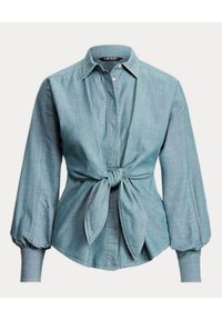 Lauren Ralph Lauren - LAUREN BY RALPH LAUREN - Jeansowa koszula z wiązaniem. Typ kołnierza: polo. Kolor: niebieski. Materiał: jeans. Długość rękawa: długi rękaw. Długość: długie. Styl: klasyczny #4