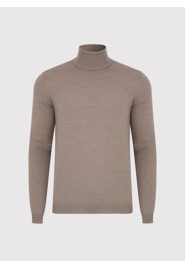 Pako Lorente - PAKO LORENTE – Męski golf w kolorze beżowym. Typ kołnierza: golf. Kolor: beżowy. Materiał: akryl, wełna, poliamid. Wzór: gładki. Sezon: jesień