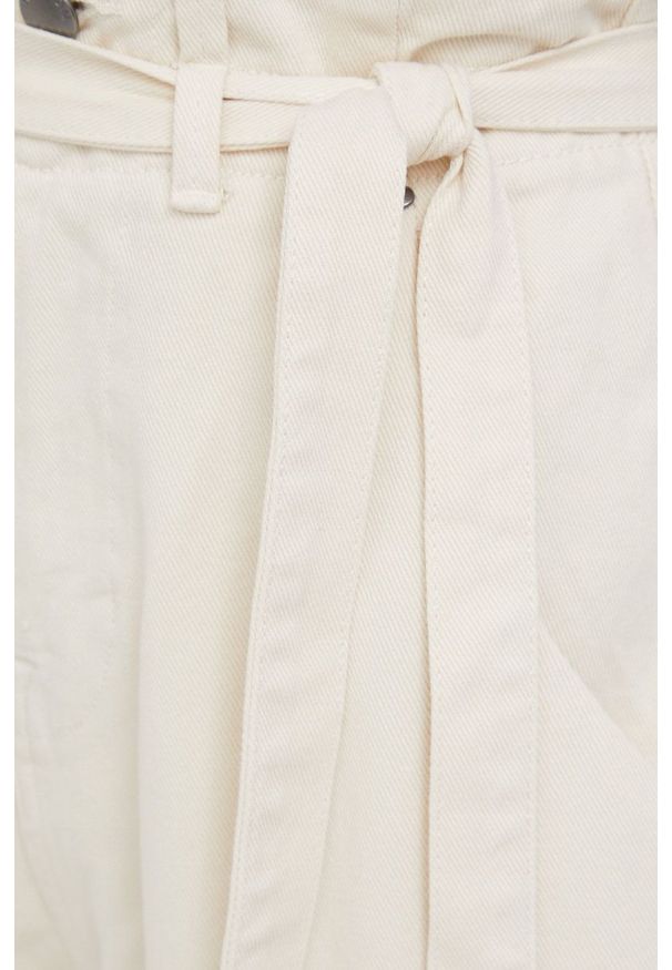 United Colors of Benetton jeansy damskie kolor beżowy medium waist. Kolor: beżowy
