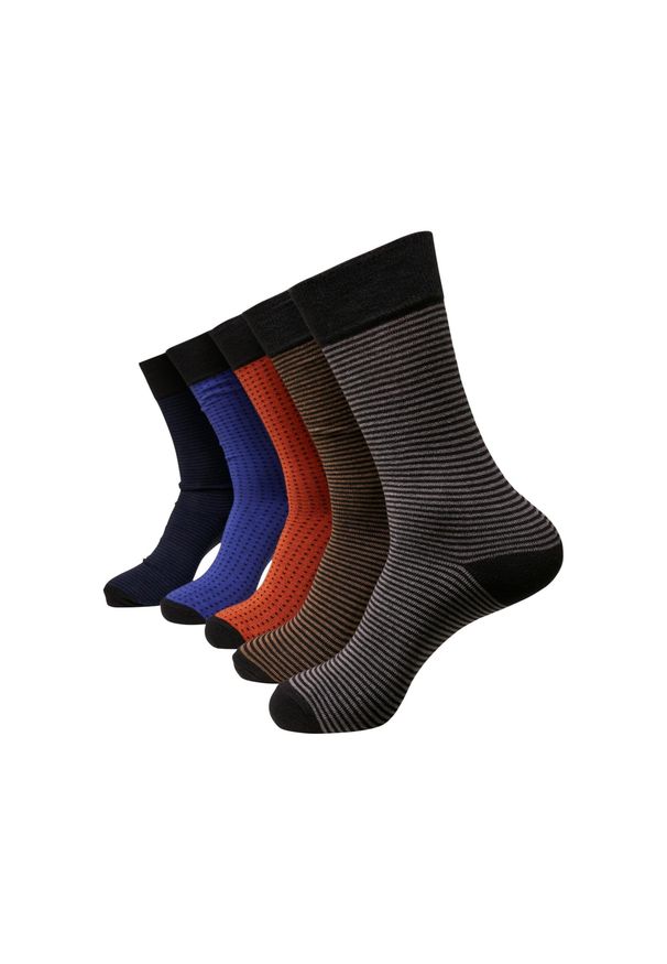 Urban Classics - Skarpetki Unisex Dla Dorosłych W Kropki I Paski (zestaw 5 Sztuk). Kolor: czarny, wielokolorowy. Wzór: kropki, paski. Sport: turystyka piesza