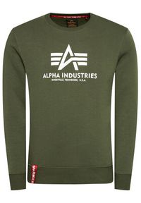 Alpha Industries Bluza Basic Sweater 178302 Zielony Regular Fit. Kolor: zielony. Materiał: bawełna