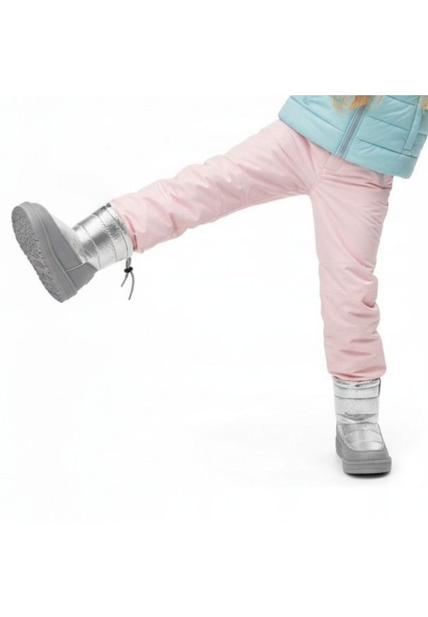 Big-Star - Szare Śniegowce Big Star Modne Ocieplane Buty Dziecięce. Kolor: szary. Materiał: syntetyk, materiał, skóra ekologiczna, futro. Szerokość cholewki: normalna. Wzór: aplikacja