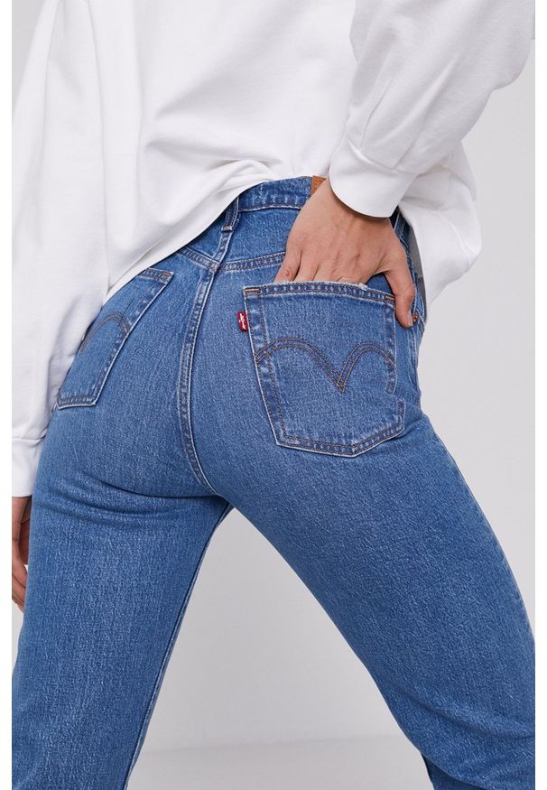 Levi's® - Levi's - Jeansy Ribcage Straight Ankle. Okazja: na spotkanie biznesowe. Kolor: niebieski. Styl: biznesowy