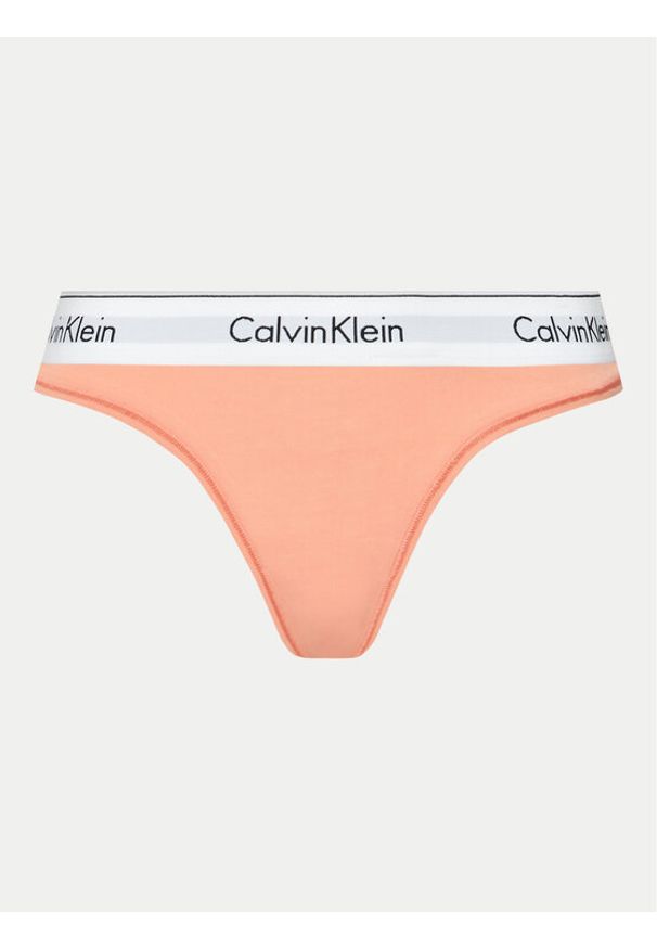 Calvin Klein Underwear Stringi 0000F3786E Koralowy. Kolor: pomarańczowy. Materiał: bawełna