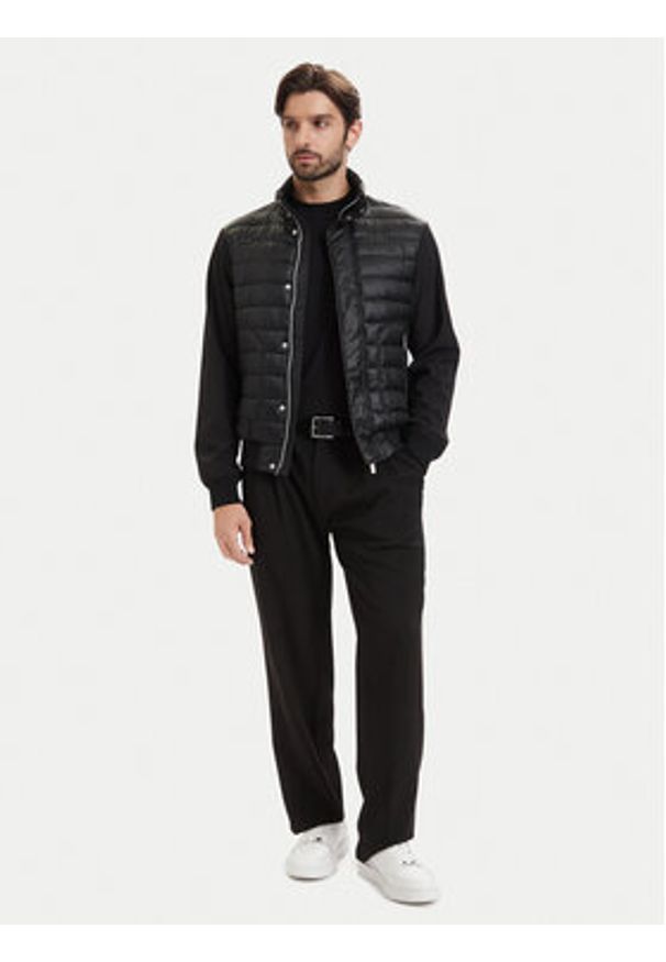 Karl Lagerfeld - KARL LAGERFELD Kurtka przejściowa 505027 563580 Czarny Regular Fit. Typ kołnierza: dekolt w karo. Kolor: czarny. Materiał: syntetyk