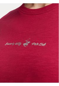 Beverly Hills Polo Club T-Shirt P-SS26W-TS6510 Bordowy Regular Fit. Typ kołnierza: polo. Kolor: czerwony. Materiał: bawełna #3