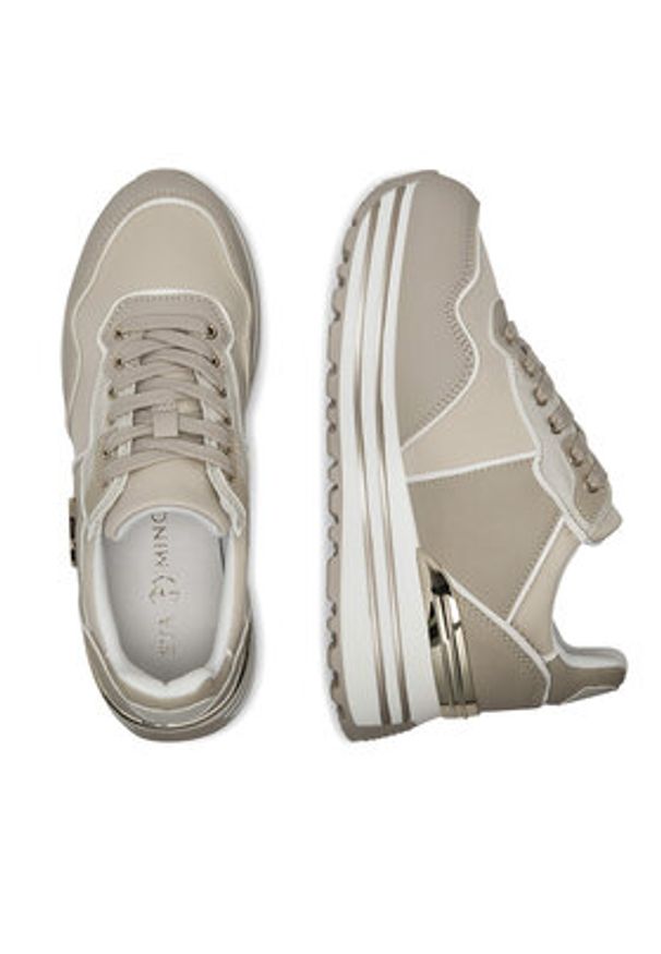 Eva Minge Sneakersy WYL3795-3 Beżowy. Kolor: beżowy. Materiał: skóra