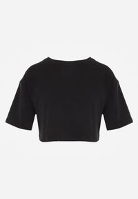 Born2be - Czarny Krótki T-shirt Oversize Lilu. Okazja: na co dzień. Kolor: czarny. Materiał: tkanina, bawełna. Długość: krótkie. Sezon: lato, wiosna. Styl: elegancki, casual #2