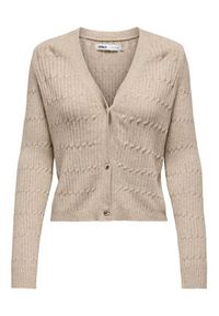 only - ONLY Kardigan Katia 15310902 Brązowy Regular Fit. Kolor: brązowy. Materiał: wiskoza, syntetyk #4