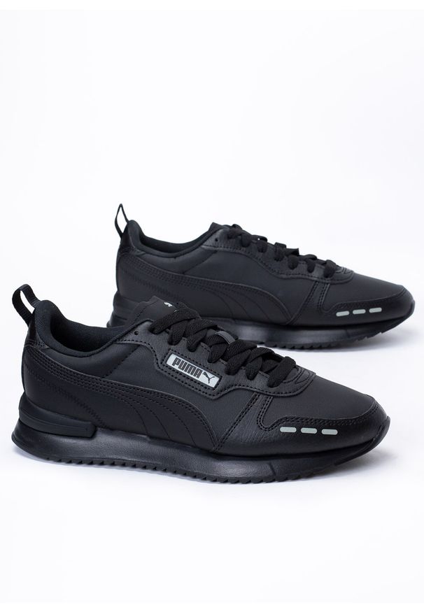 Sneakersy męskie czarne Puma R78 SL. Kolor: czarny. Materiał: skóra ekologiczna, materiał, guma