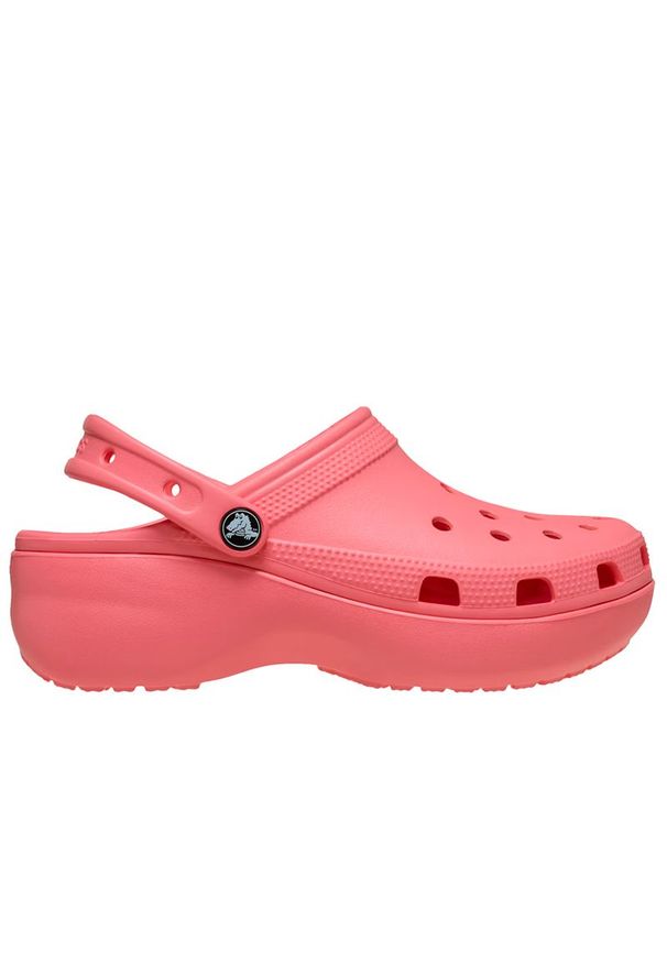 Klapki damskie Crocs Classic Platform Clog 206750-6UI - różowe. Kolor: różowy. Materiał: materiał. Sezon: lato. Obcas: na platformie. Styl: klasyczny