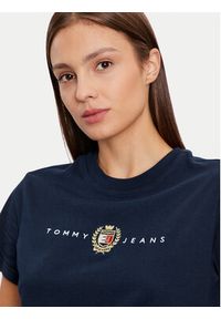 Tommy Jeans T-Shirt Crest Linear DW0DW18795 Granatowy Regular Fit. Kolor: niebieski. Materiał: bawełna #5