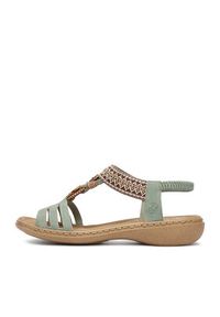 Rieker Sandały CEO-61855-52 Zielony jasny. Kolor: zielony. Materiał: skóra #5