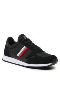 TOMMY HILFIGER - Tommy Hilfiger Sneakersy Runner Lo Vintage Mix FM0FM03431 Czarny. Kolor: czarny. Materiał: materiał